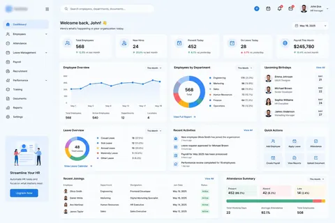 HR management system dashboard concept by Ishwra