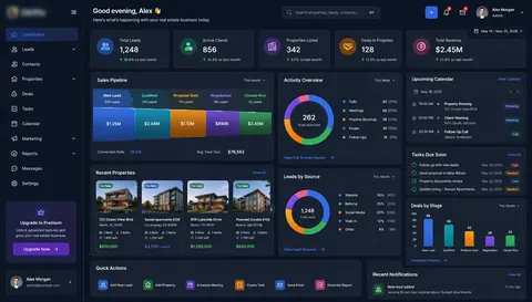 Real estate CRM dashboard concept by Ishwra